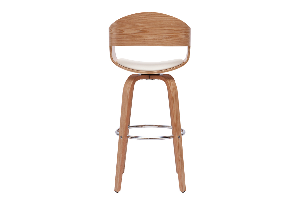 Tabourets de bar scandinaves pivotants 360° en bois clair H65 cm (lot de 2) GAO