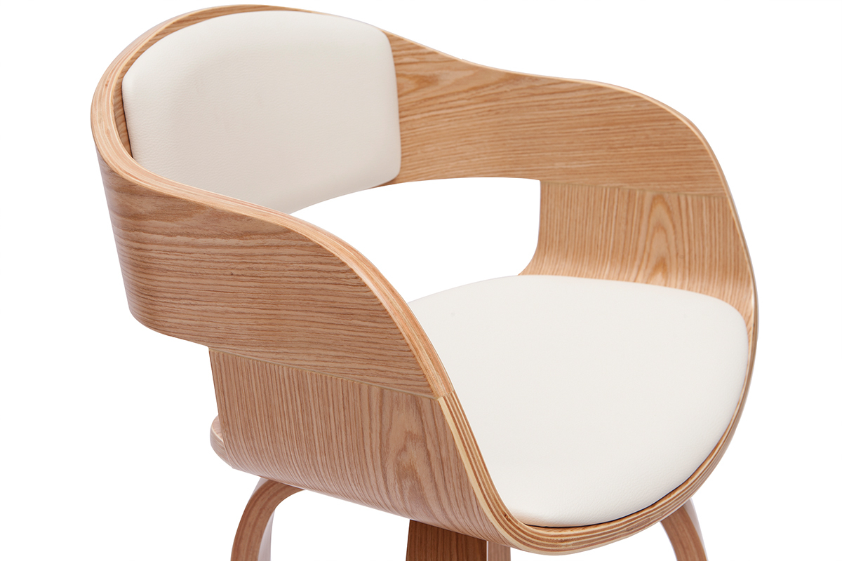 Tabourets de bar scandinaves pivotants 360� en bois clair H67.5 cm (lot de 2) GAO