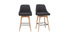 Tabourets de bar scandinaves pivotants gris fonc&eacute; H65 cm (lot de 2) HASTA