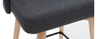 Tabourets de bar scandinaves pivotants gris fonc&eacute; H65 cm (lot de 2) HASTA