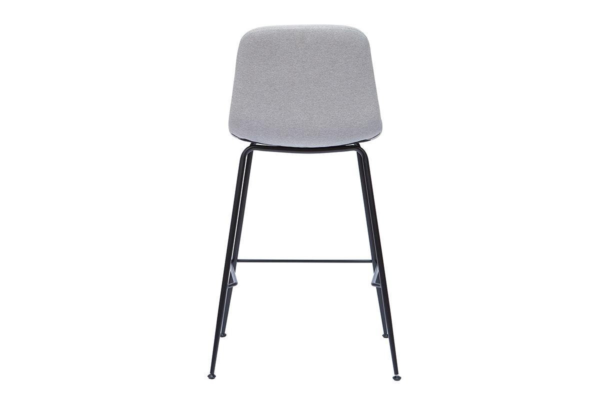 Tabourets de bar tissu et mtal gris clair  65 cm (lot de 2) SAURY