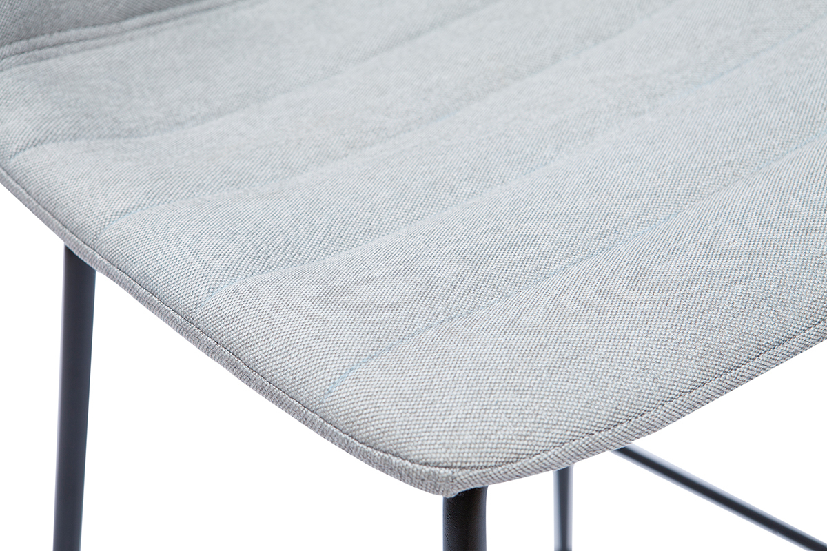 Tabourets de bar tissu et mtal gris clair  65 cm (lot de 2) SAURY