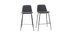 Tabourets de bar tissu et m&eacute;tal gris fonc&eacute; 65 cm (lot de 2) SAURY