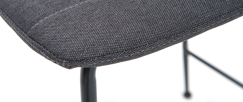 Tabourets de bar tissu et m�tal gris fonc� 65 cm (lot de 2) SAURY