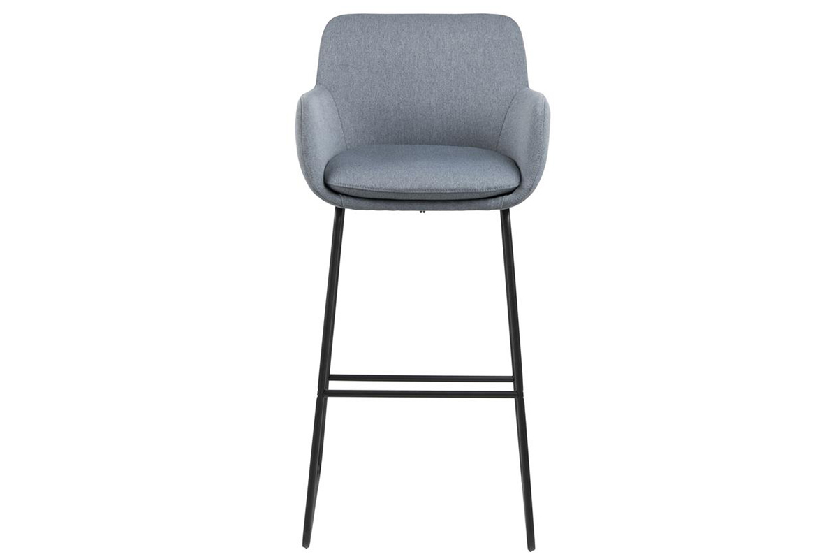 Tabourets de bar tissu gris bleu H75 cm (lot de 2) AMICA