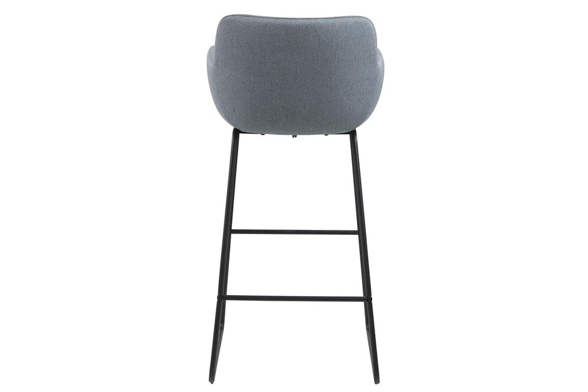 Tabourets de bar tissu gris bleu H75 cm (lot de 2) AMICA