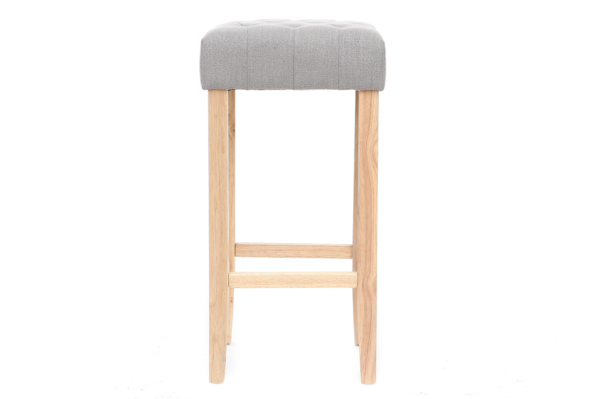Tabourets de bar tissu gris clair H75 cm (lot de 2) RIVOLI