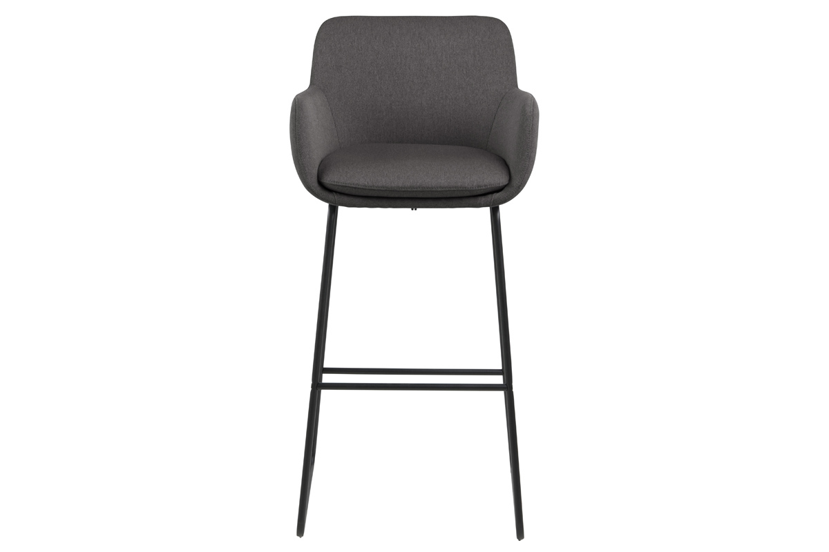 Tabourets de bar tissu gris fonc H75 cm (lot de 2) AMICA
