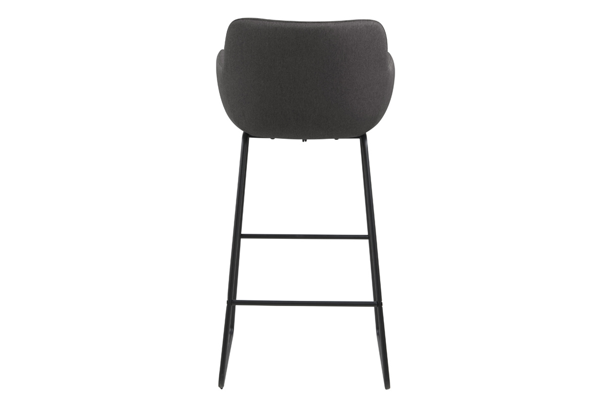 Tabourets de bar tissu gris fonc H75 cm (lot de 2) AMICA