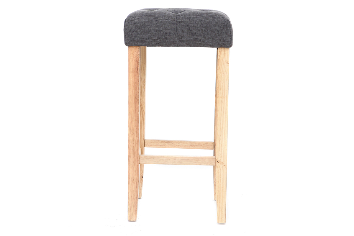 Tabourets de bar tissu gris fonc� H75 cm (lot de 2) RIVOLI