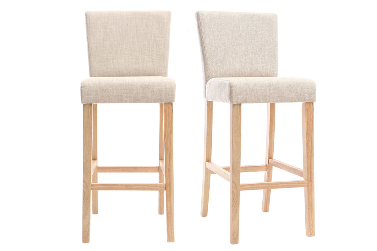Tabourets de bar tissu naturel H75 cm (lot de 2) EDGAR
