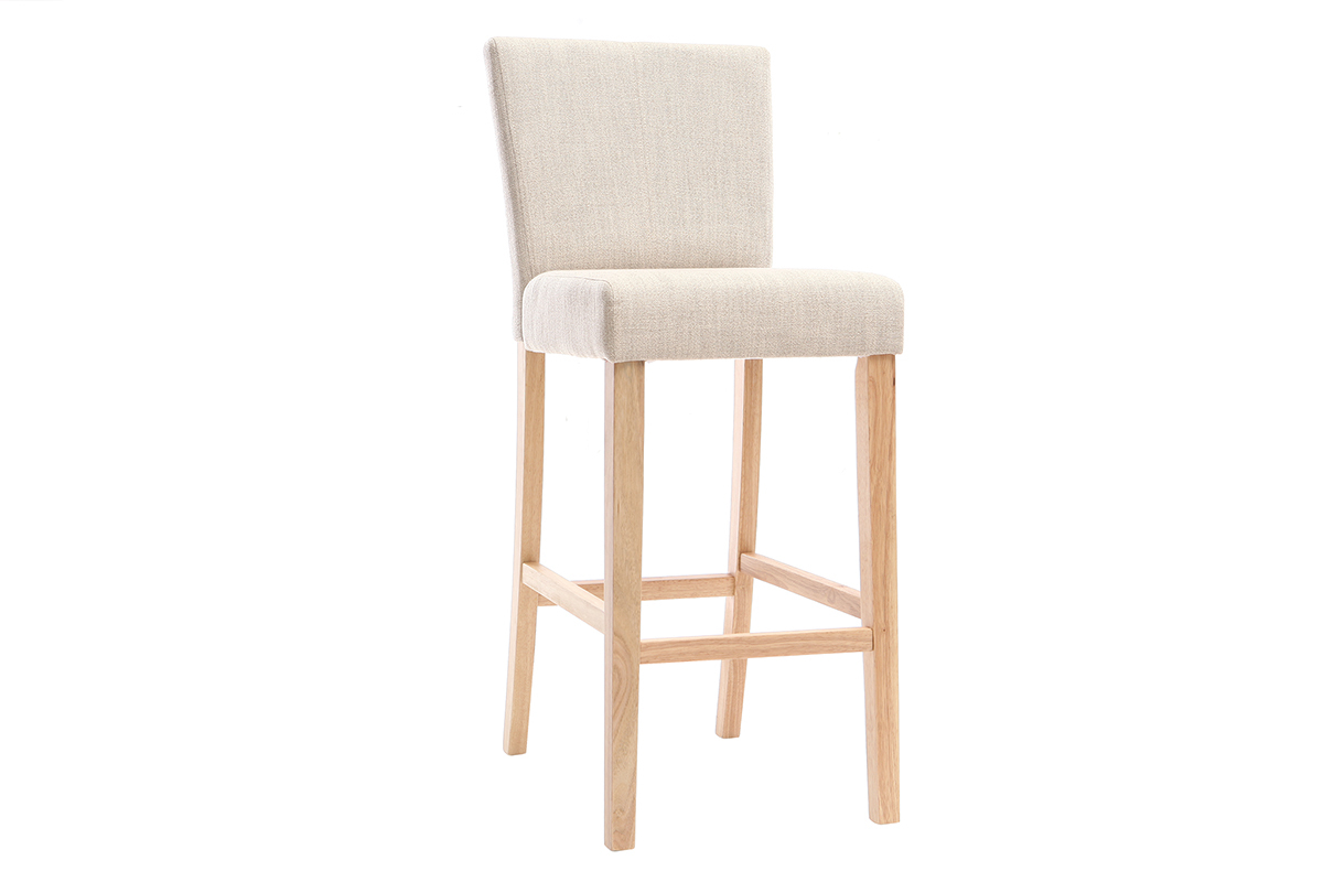 Tabourets de bar tissu naturel H75 cm (lot de 2) EDGAR