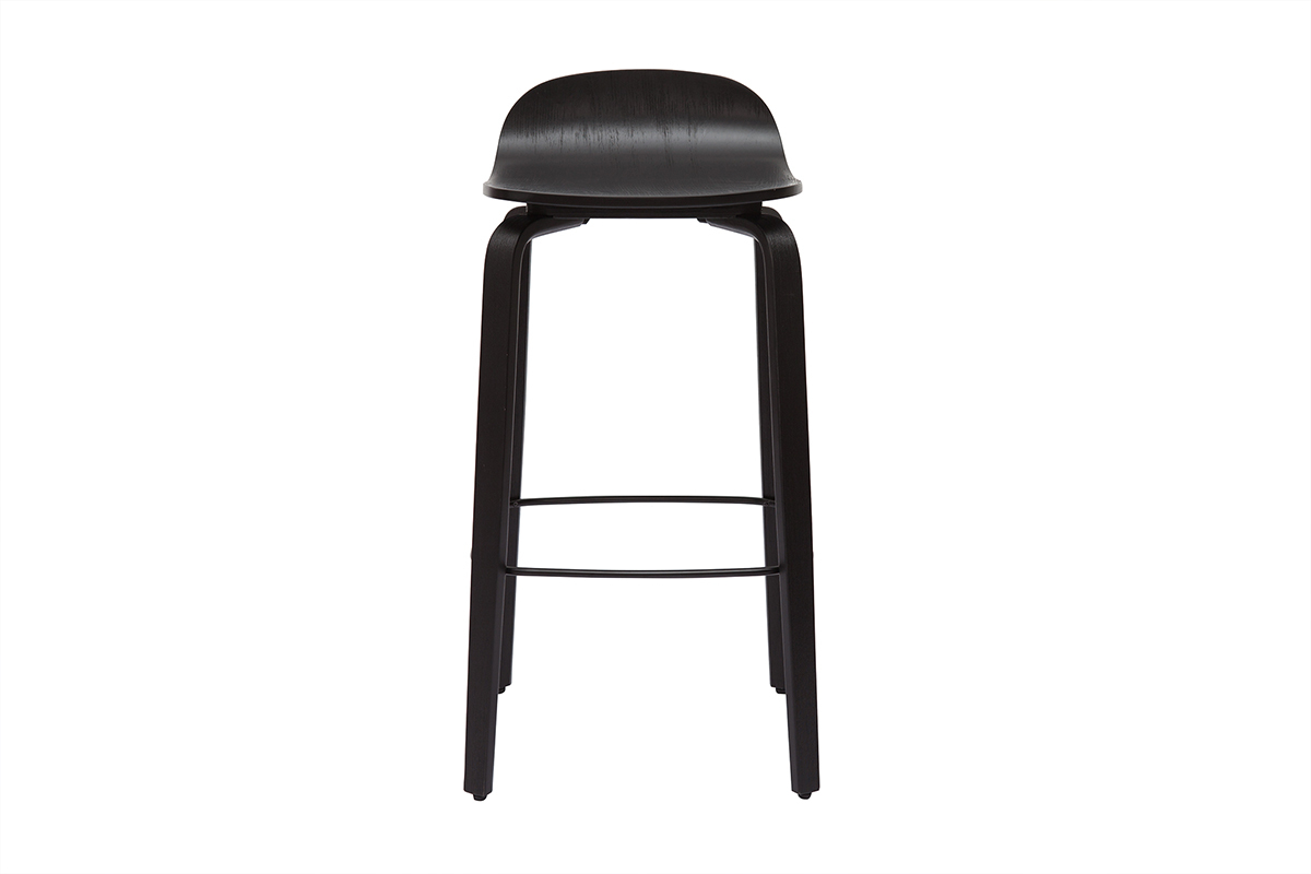 Tabourets de bar vintage bois noir  (lot de 2) OBRA