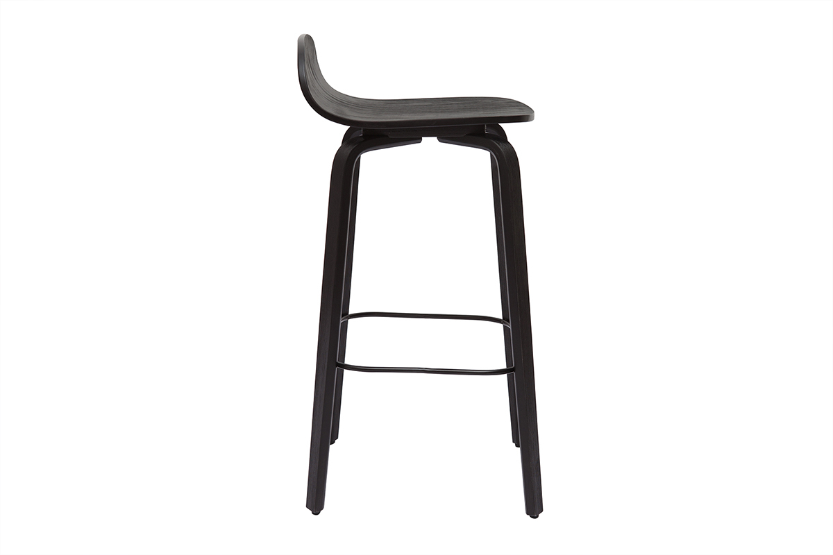 Tabourets de bar vintage bois noir  (lot de 2) OBRA