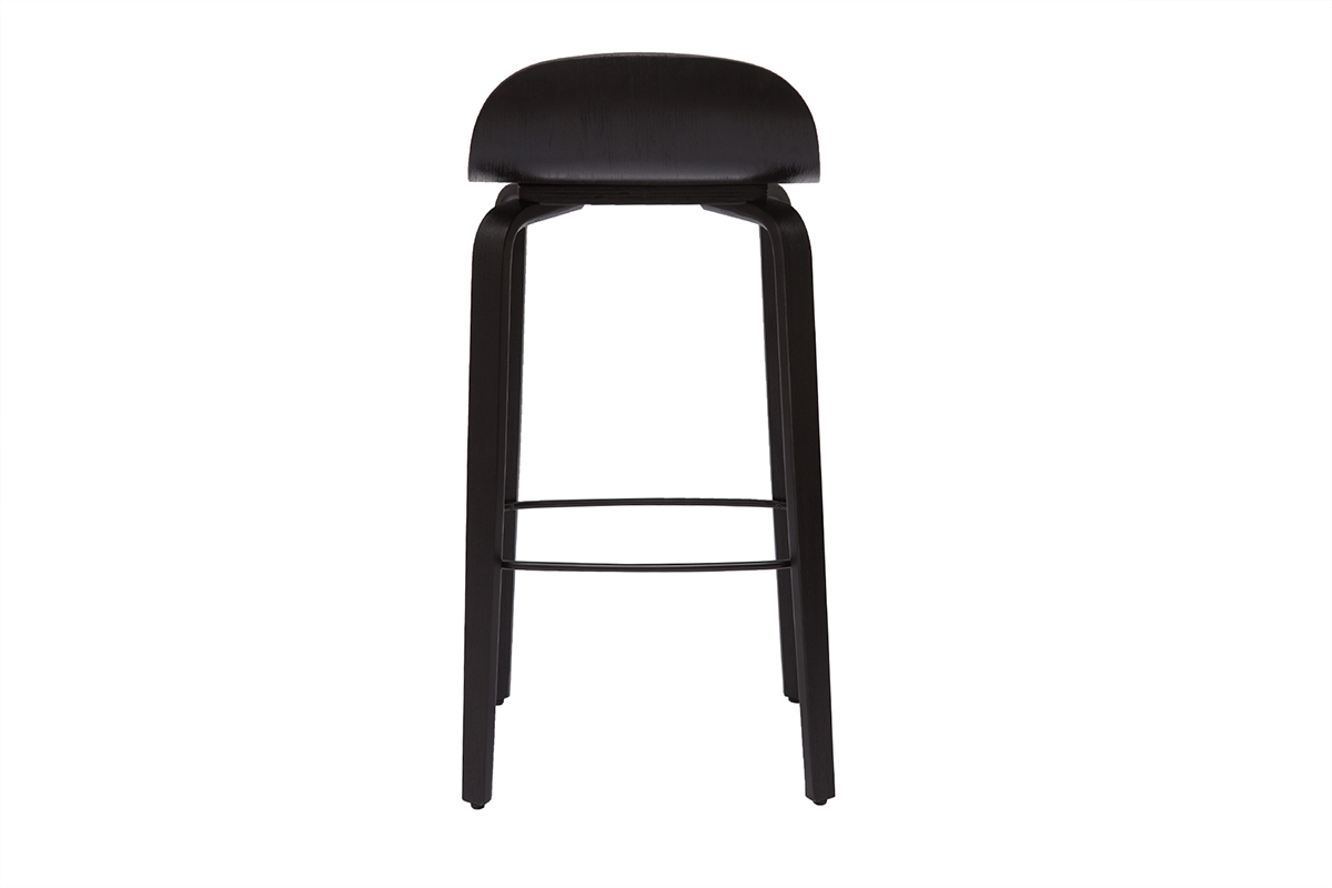 Tabourets de bar vintage bois noir  (lot de 2) OBRA