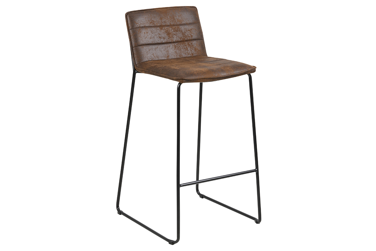 Tabourets de bar vintage marron (lot de 2) CLINT