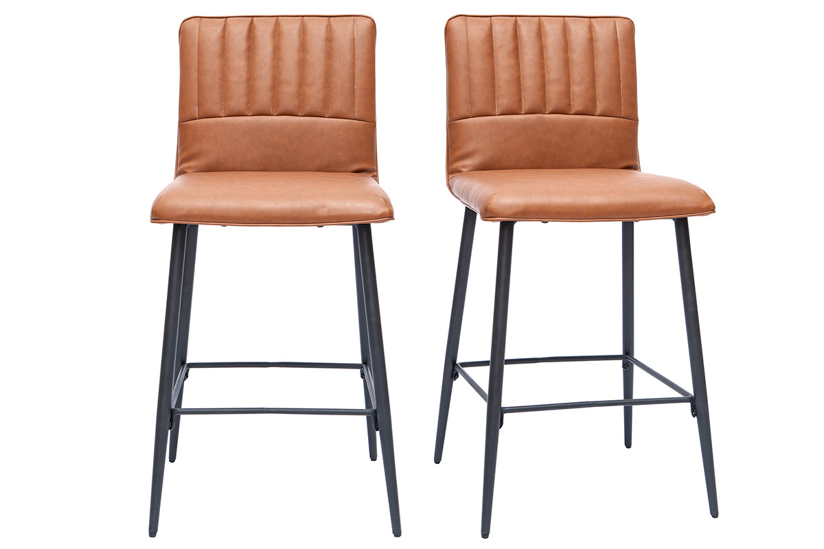 Tabourets de bar vintage marron (lot de 2) H62 cm FARELL