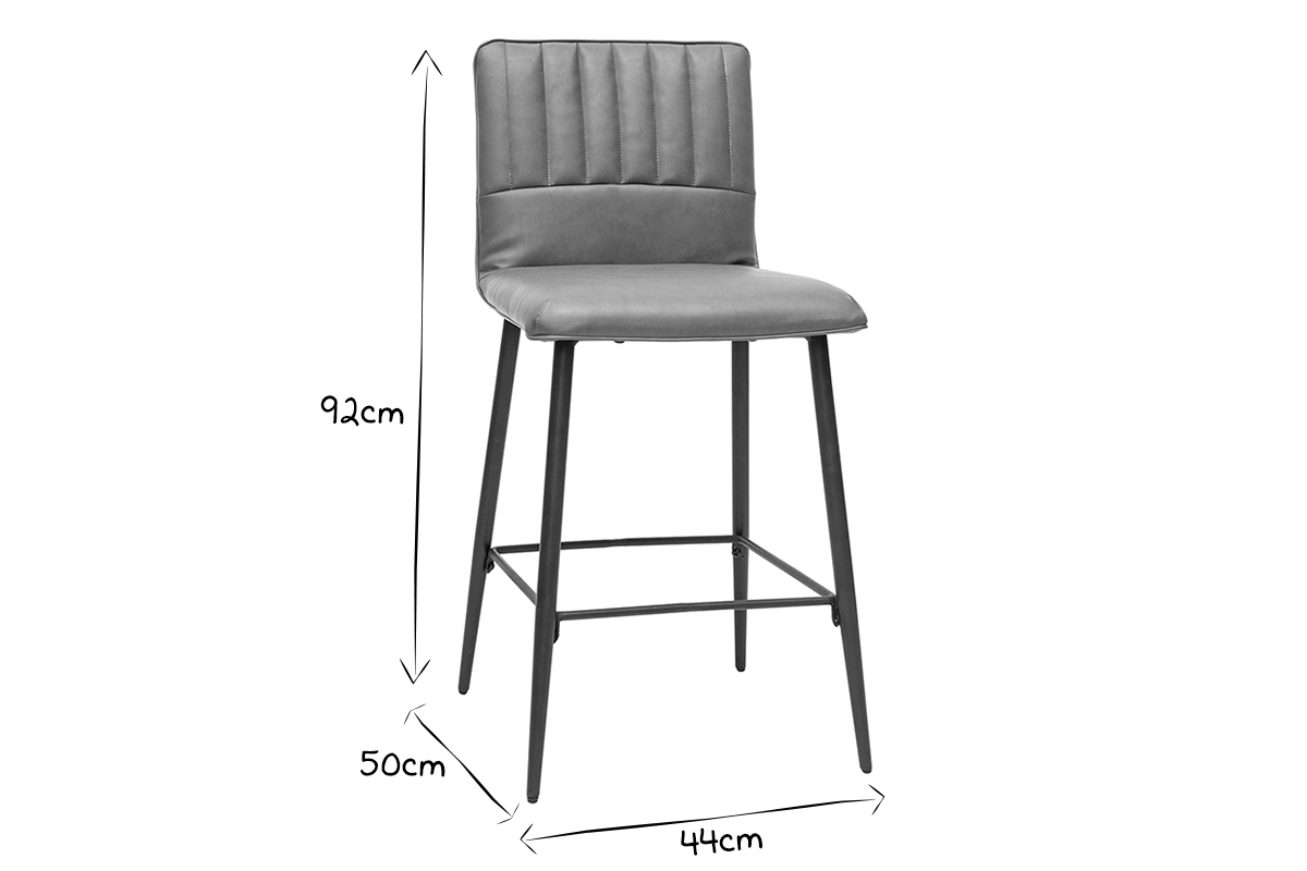 Tabourets de bar vintage marron (lot de 2) H62 cm FARELL