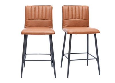 Tabourets de bar vintage marron (lot de 2) H62 cm FARELL
