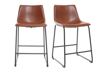 Tabourets de bar vintage marron clair H61 cm (lot de 2) NEW ROCK