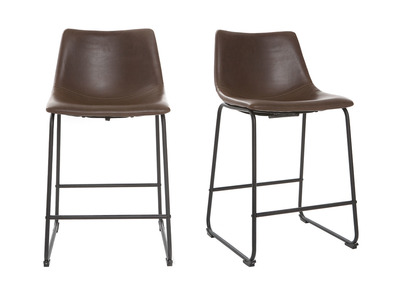 Tabourets de bar vintage marrons H61 cm (lot de 2) NEW ROCK