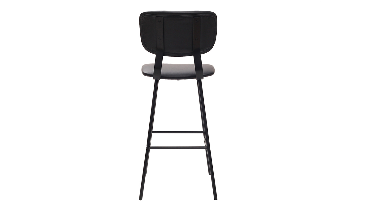 Tabourets de bar vintage noirs avec pieds mtal 75 cm (lot de 2) LAB