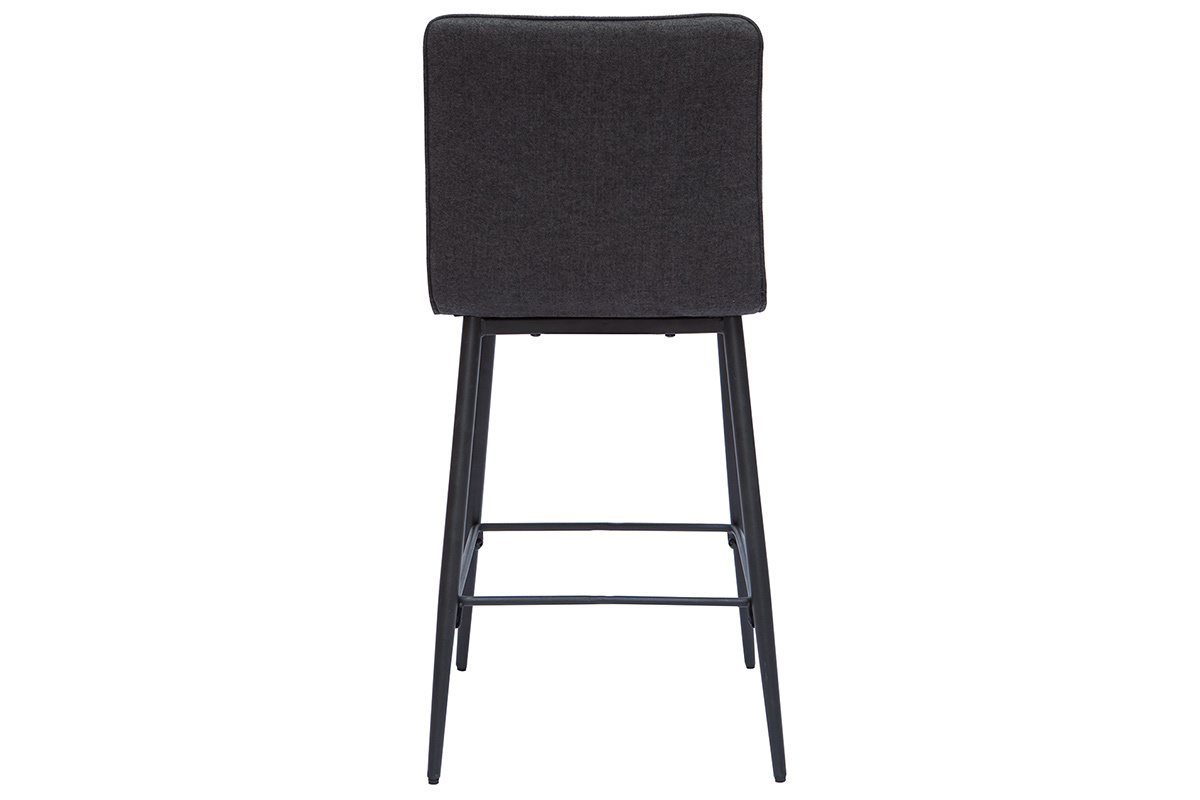 Tabourets de bar vintage tissu gris foncé (lot de 2) H62 cm FARELL