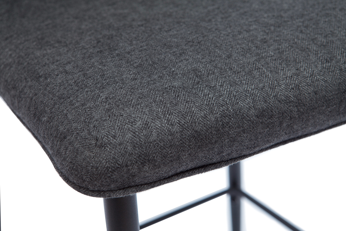 Tabourets de bar vintage tissu gris foncé (lot de 2) H62 cm FARELL