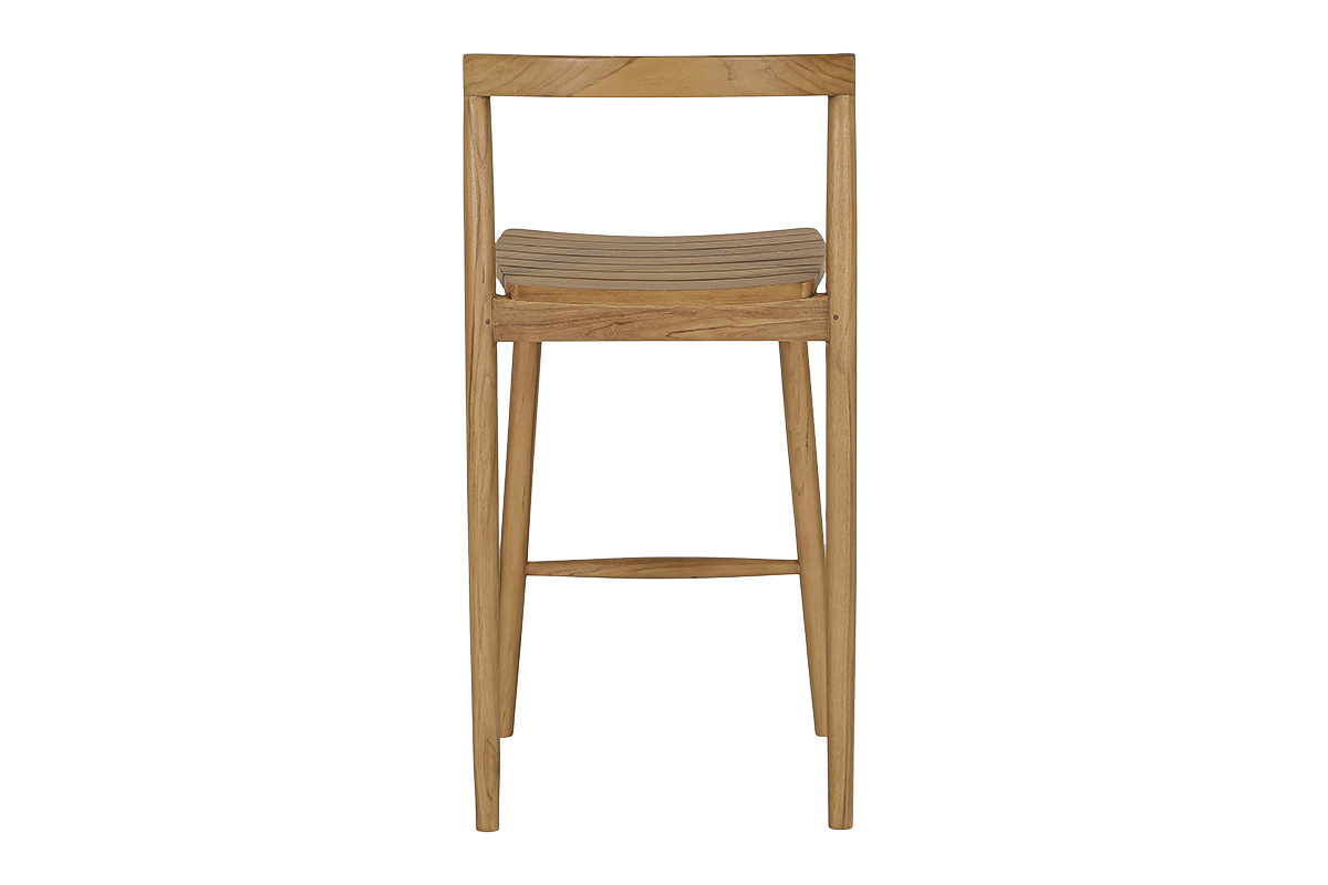 Tabourets de jardin empilables en bois teck massif H70 cm (lot de 2) OMBAK