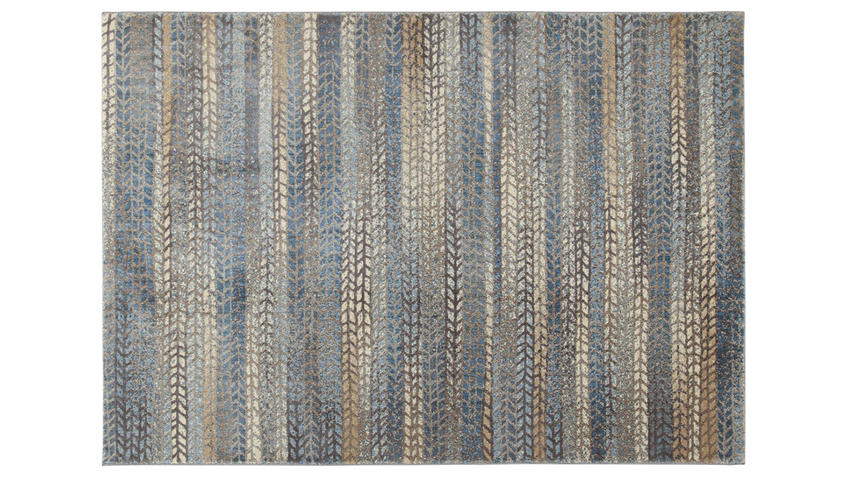 Tapis  motif graphique bleu, marron et gris 160 x 230 cm EPIS