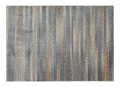 Tapis &agrave; motif graphique bleu, marron et gris 160 x 230 cm EPIS
