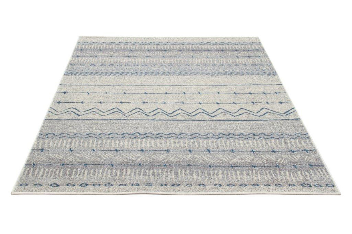 Tapis � motifs beige et bleu 150 x 220 cm TRIBAL
