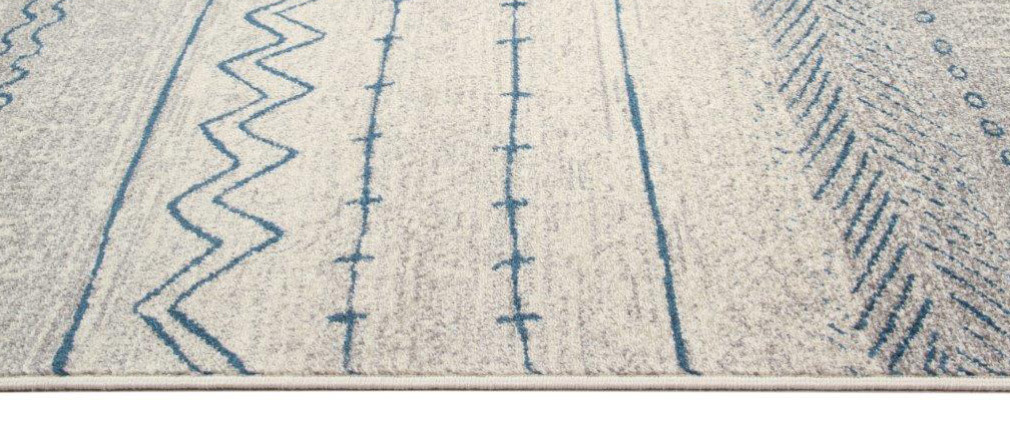 Tapis � motifs beige et bleu 150 x 220 cm TRIBAL