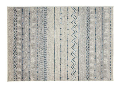 Tapis &agrave; motifs beige et bleu 150 x 220 cm TRIBAL