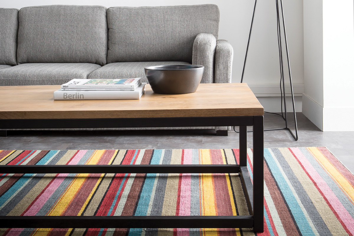 Tapis � rayures multicolores 200x300 cm RAINBOW