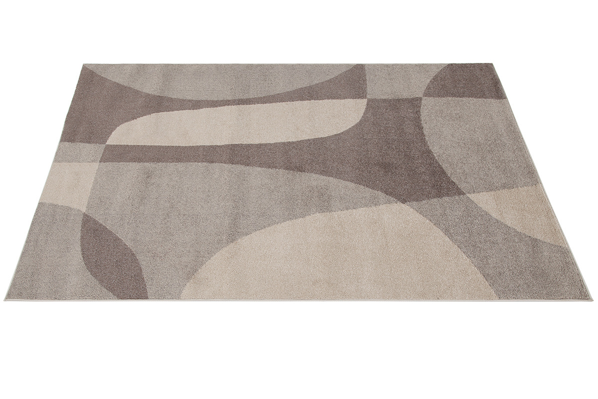 Tapis beige et gris avec motif graphique 200 x 290 cm ARID