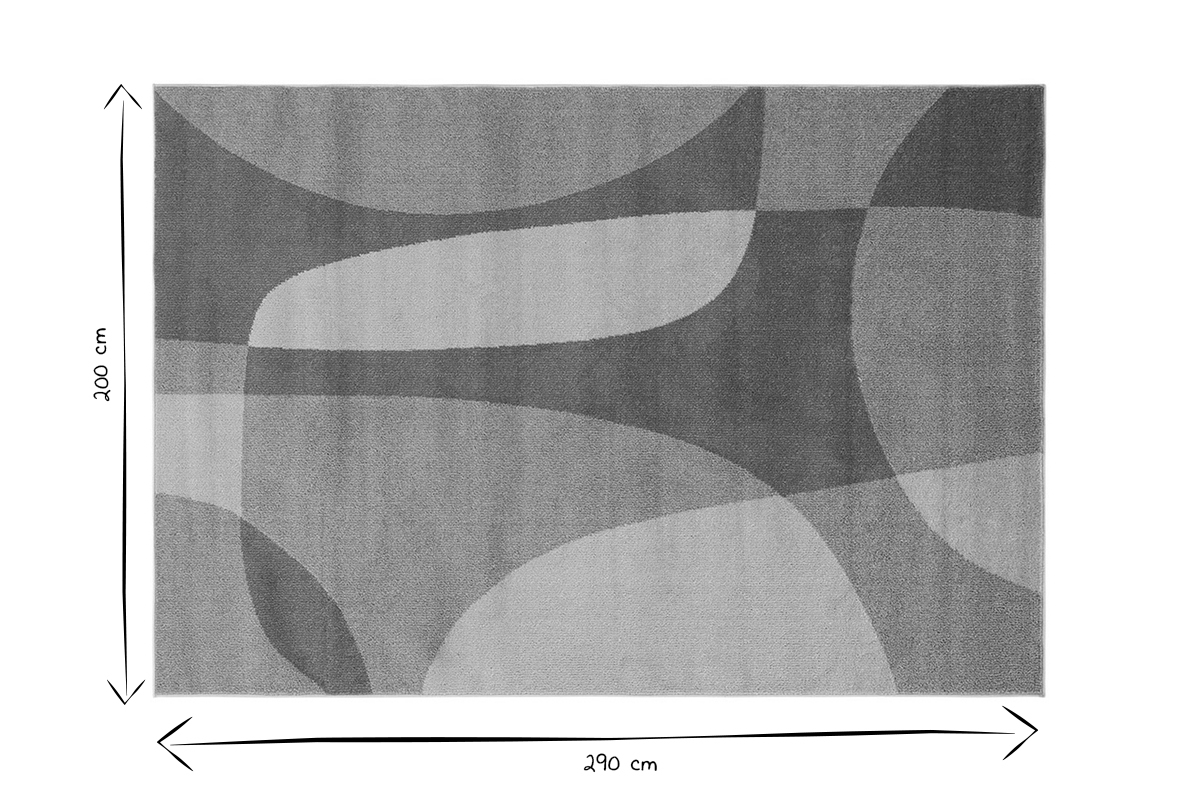 Tapis beige et gris avec motif graphique 200 x 290 cm ARID