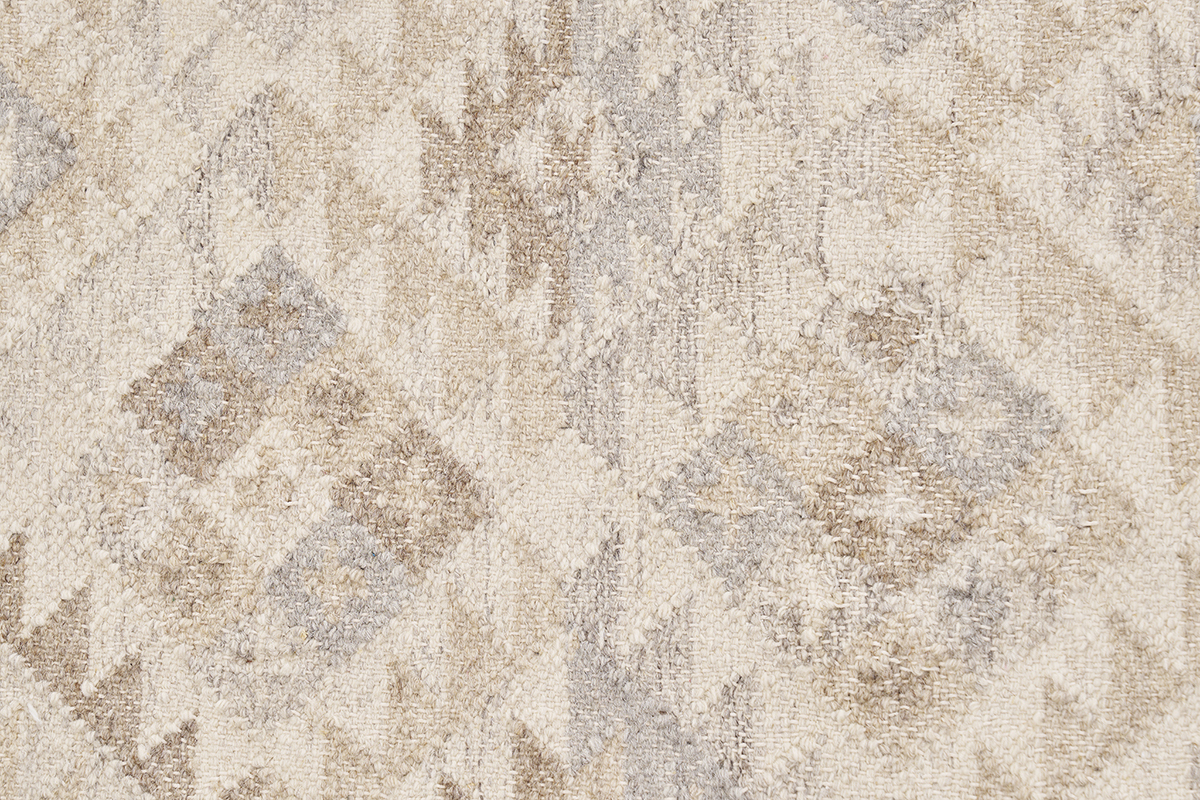 Tapis berbre beige  motifs en laine et coton 60 x 120 cm MAKA