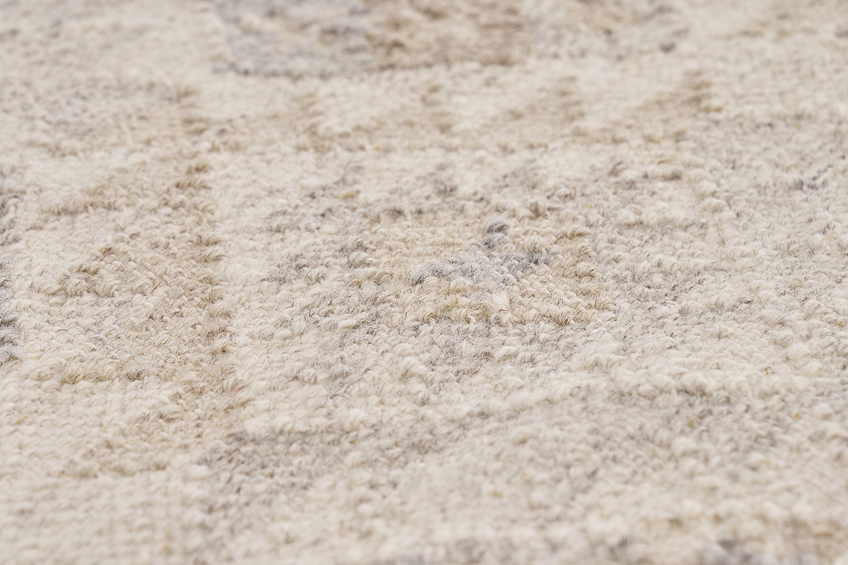 Tapis berbre beige  motifs en laine et coton 60 x 120 cm MAKA