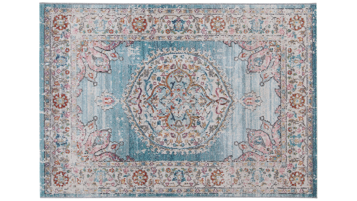 Tapis bleu  motif multicolore 160 x 230 cm TAET
