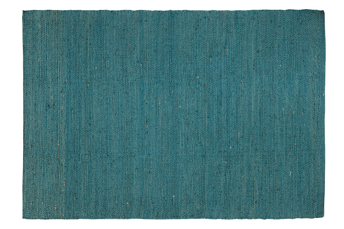 Tapis bleu canard jute 200x300cm GUNNY