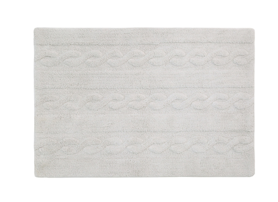 Tapis coton 120x160cm gris perle INES