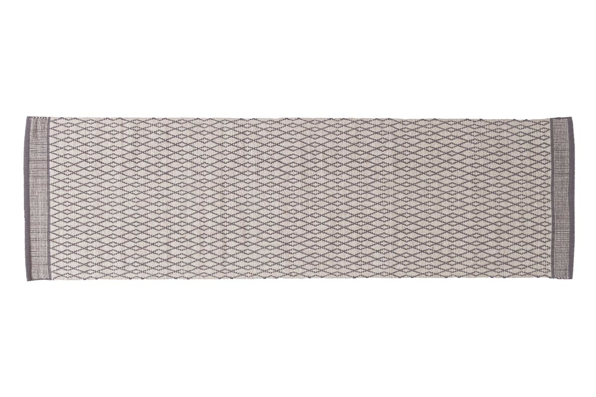 Tapis de couloir en coton beige et gris 60 x 200 cm TUDY