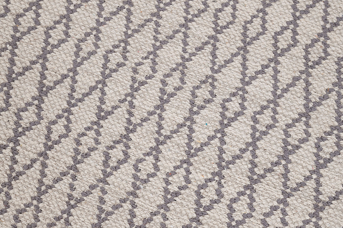 Tapis de couloir en coton beige et gris 60 x 200 cm TUDY