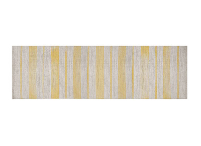 Tapis de couloir en coton jaune et beige 60 x 200 cm CABOURG