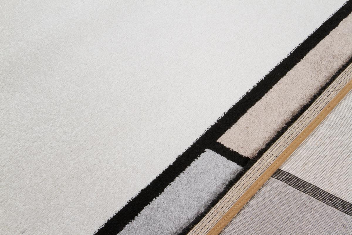 Tapis design blanc, beige et gris 160 x 230 cm CUBIK