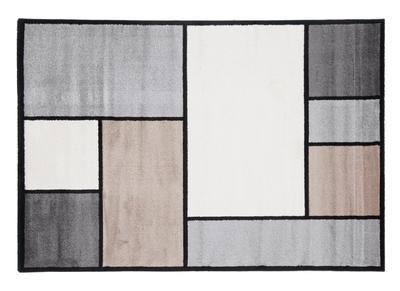 Tapis design blanc, beige et gris 160 x 230 cm CUBIK