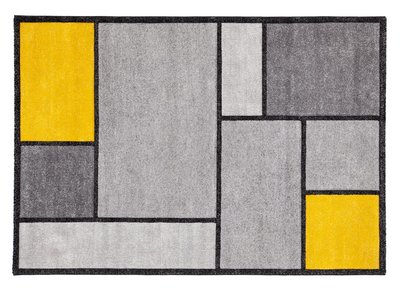 Tapis design jaune et gris 160 x 230 cm - CUBIK