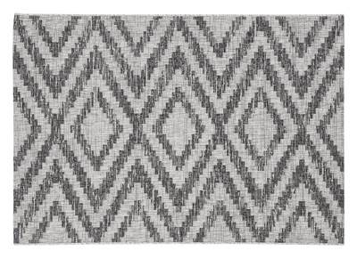 Tapis d'ext&eacute;rieur &agrave; motif g&eacute;om&eacute;trique gris 160 x 230 cm LUDI