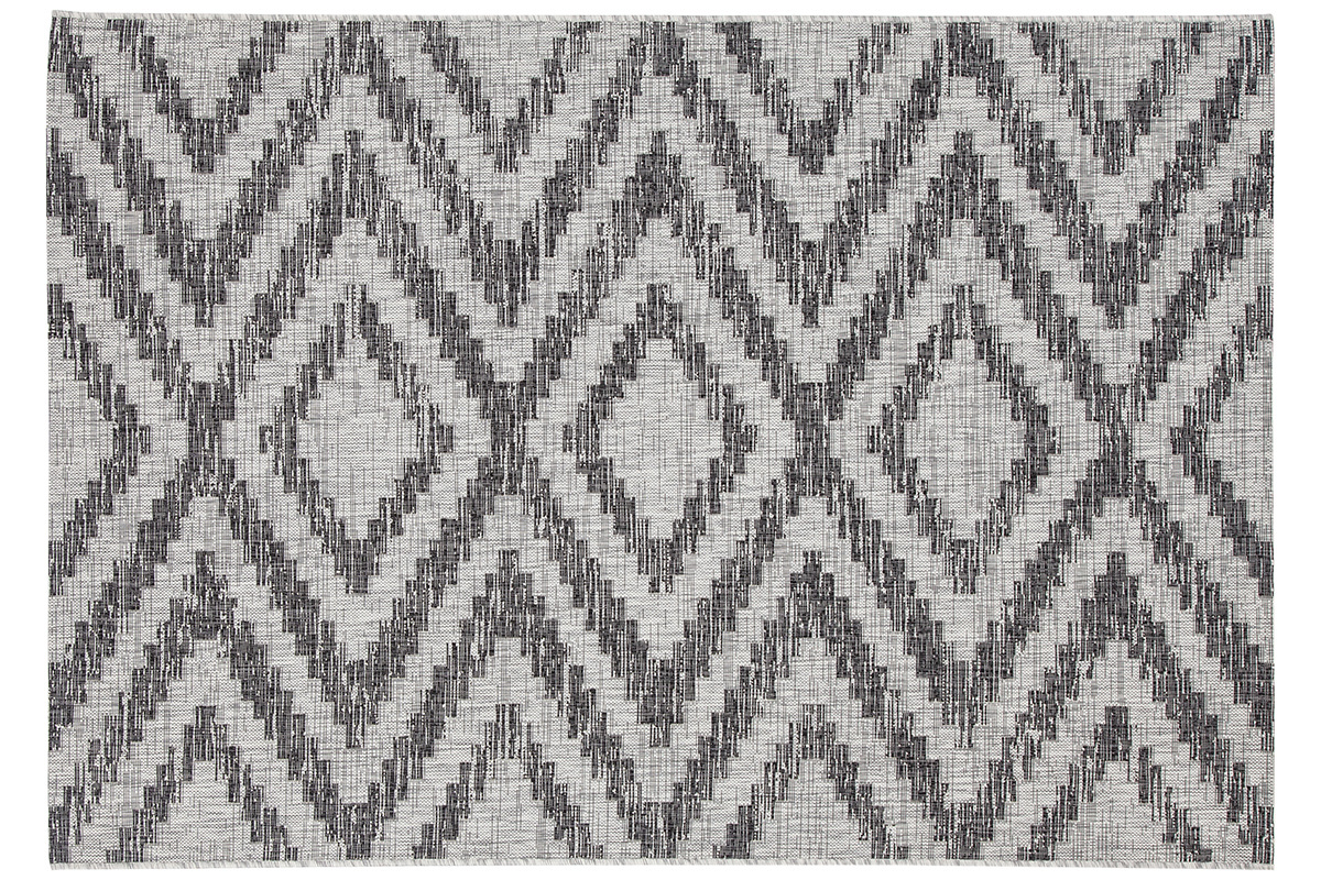 Tapis d'extrieur  motif gomtrique gris 200 x 280 cm LUDI